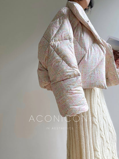 Aconiconi｜Colorful White Puff Cloud Coat