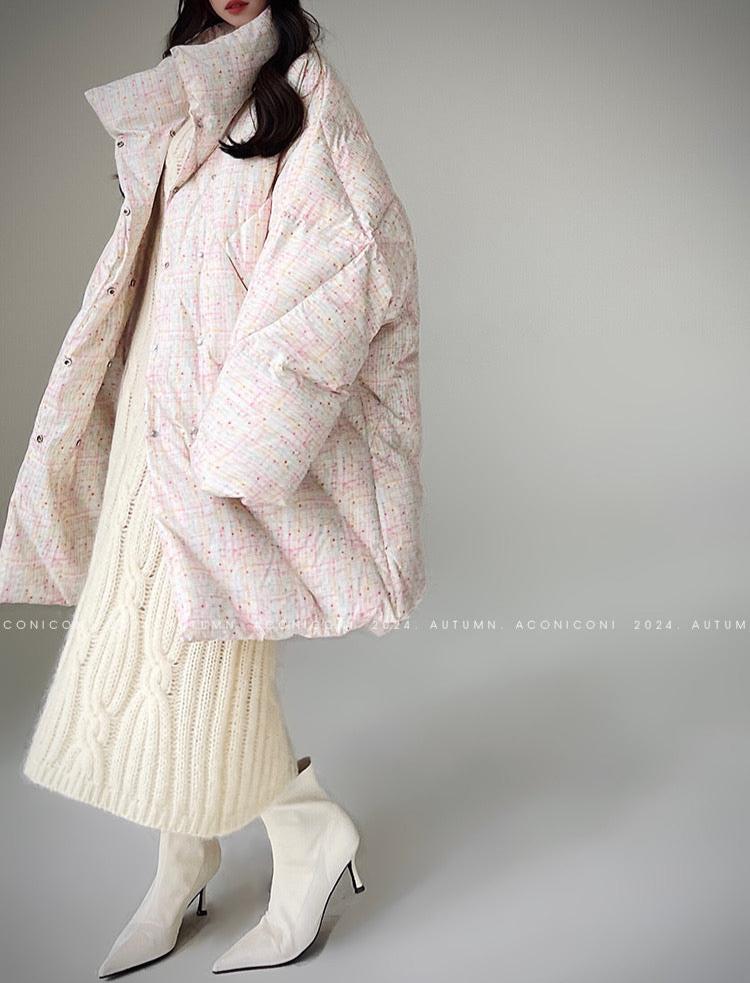 Aconiconi｜Colorful White Puff Cloud Coat