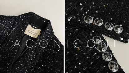 Aconiconi｜Broken Dream Tweed Sequined Dress and Skirt Suit