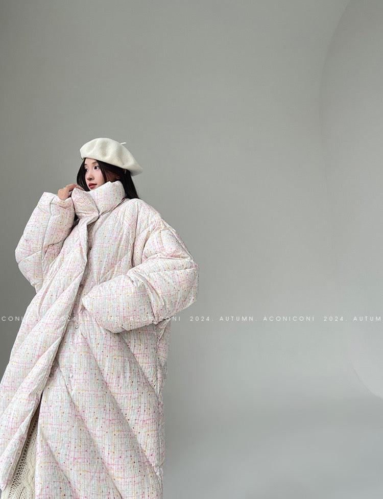 Aconiconi｜Colorful White Puff Cloud Coat