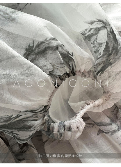Aconiconi｜Winter Frost Flower Off the Shoulder Dress