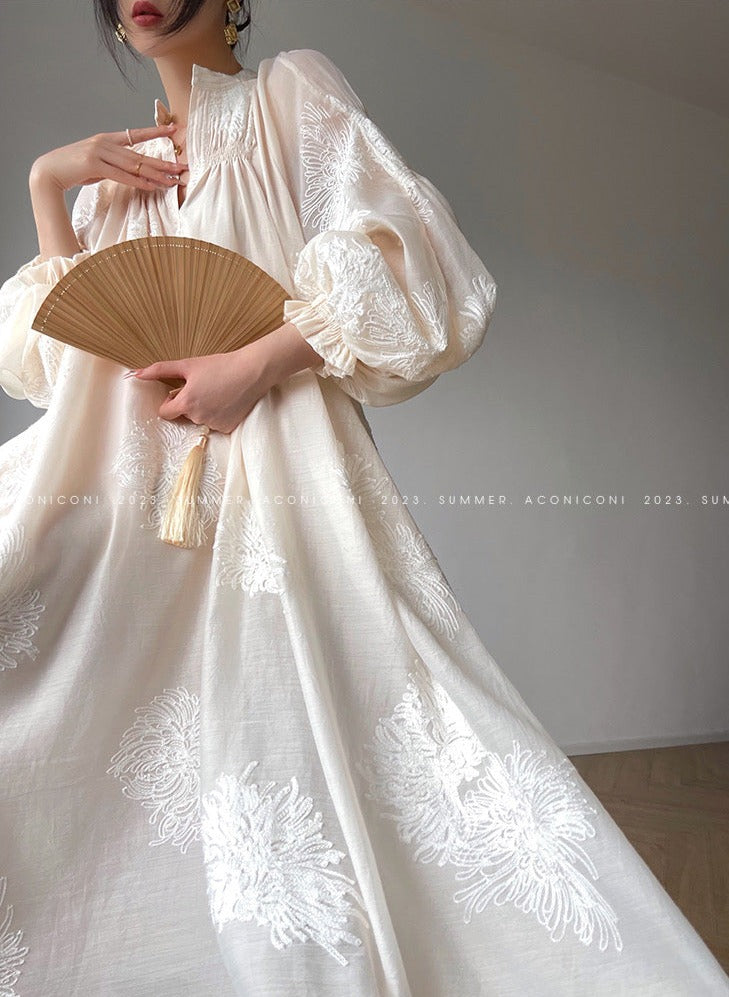 Aconiconi｜Matsuno Brown Sugar Embroidery Exquisite Dress