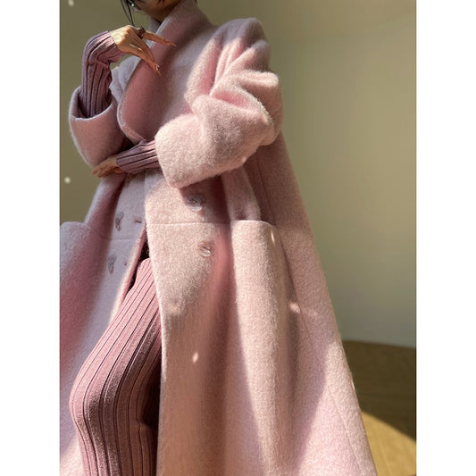 Aconiconi｜Sweet Peach Women's Wool Coat